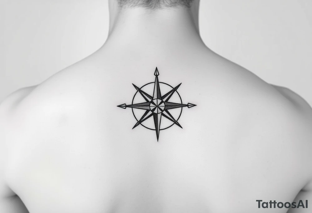Double layered Compass rose tattoo idea