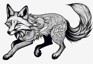 Fox leaping tattoo idea
