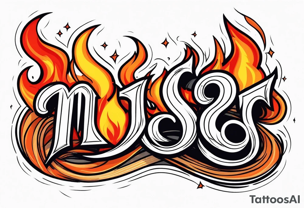 Music on fire tattoo idea
