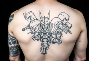 Show me a full arm sleeve with lots of different anime style heroes tattoo idea