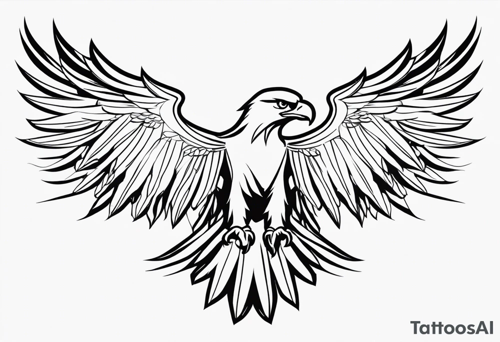 eagle full body fly vector tattoo idea