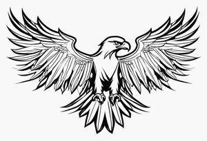 eagle full body fly vector tattoo idea