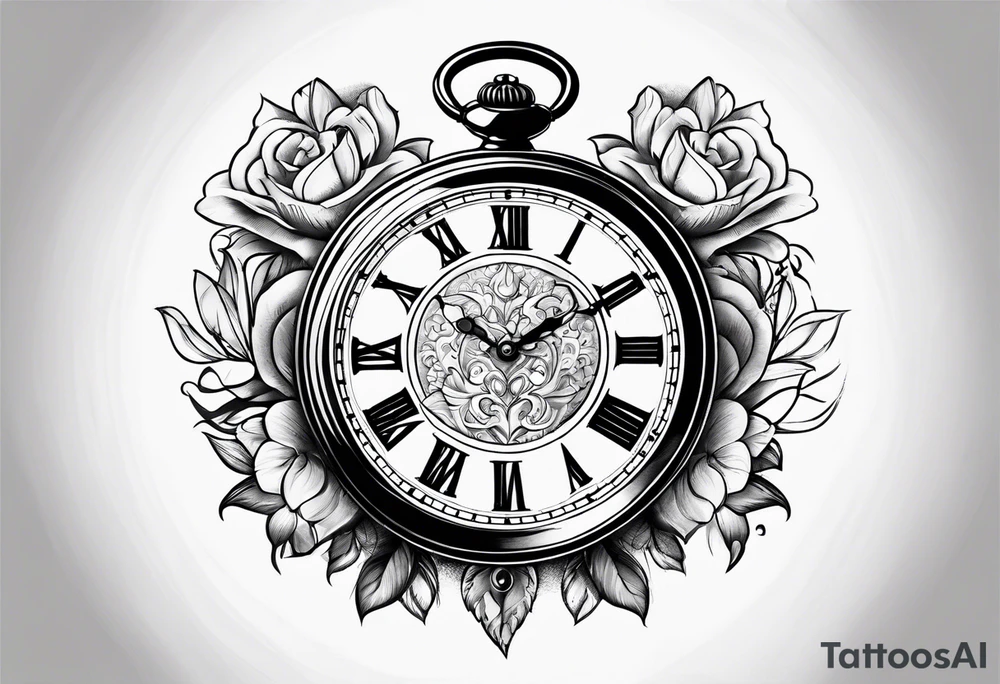 Pocket watch tattoo idea