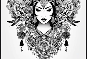 maori mix japanese tattoo idea