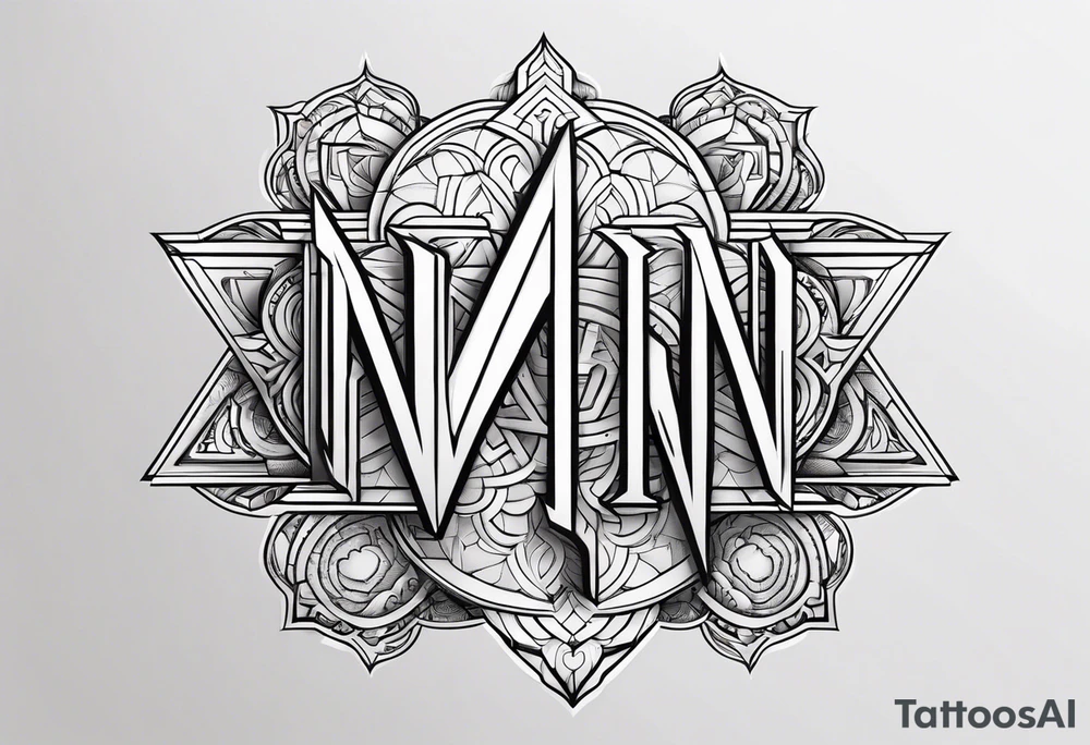 Write the word N A I N in a creative way with nain tattoo idea