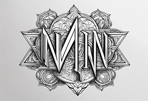 Write the word N A I N in a creative way with nain tattoo idea