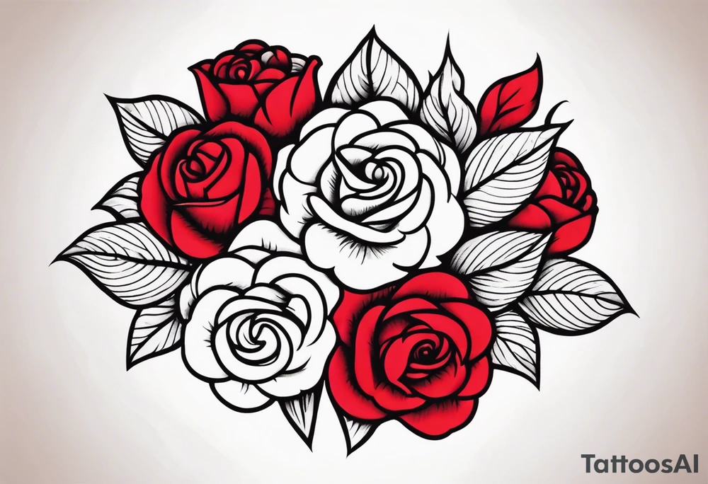 traditional rose red tattoo idea