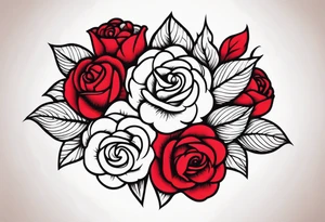 traditional rose red tattoo idea