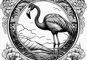 flamingo tall tattoo idea