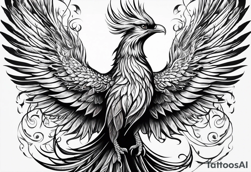 a phoenix symbolizing rebirth tattoo idea
