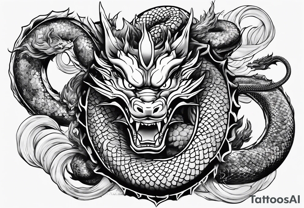 Shenron from Dragon Ball Z traditional tattoo tattoo idea