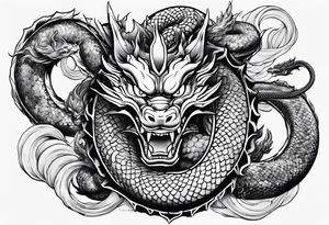Shenron from Dragon Ball Z traditional tattoo tattoo idea