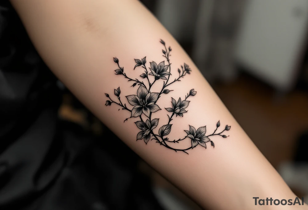 more so rare flowrs in a vine wrapped around my arm tattoo idea