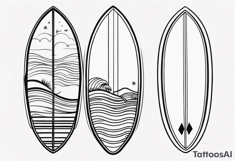 Surfboard tattoo idea