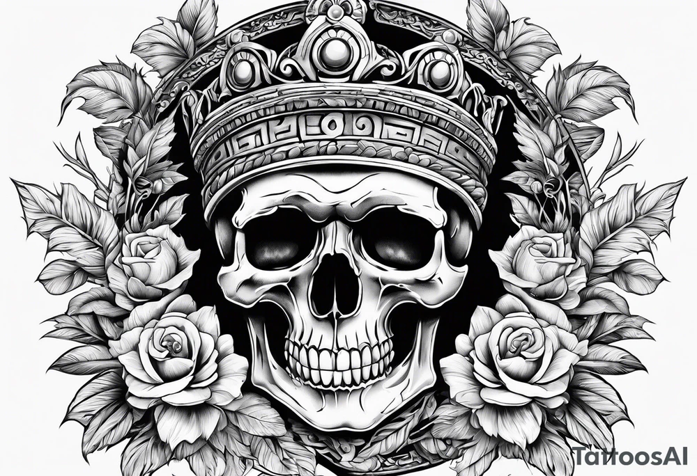 ancient greece and skulls tattoo idea