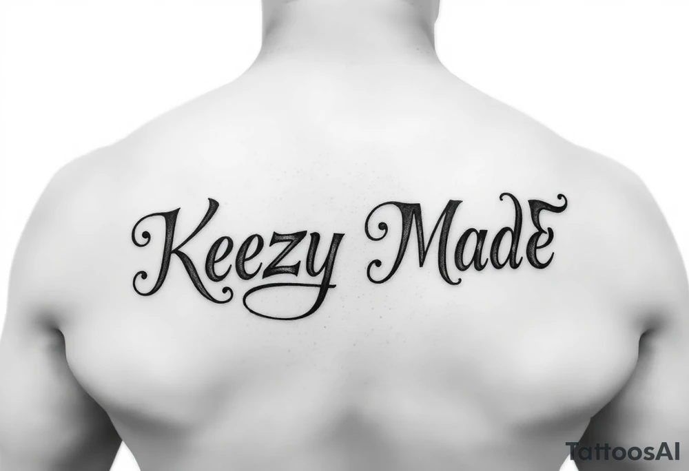 Bubblicious style words (KeezY MadE) tattoo idea
