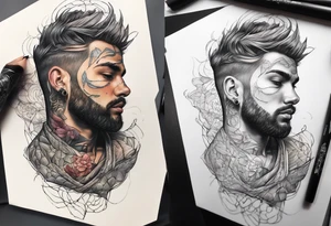 stitching together a wound tattoo idea