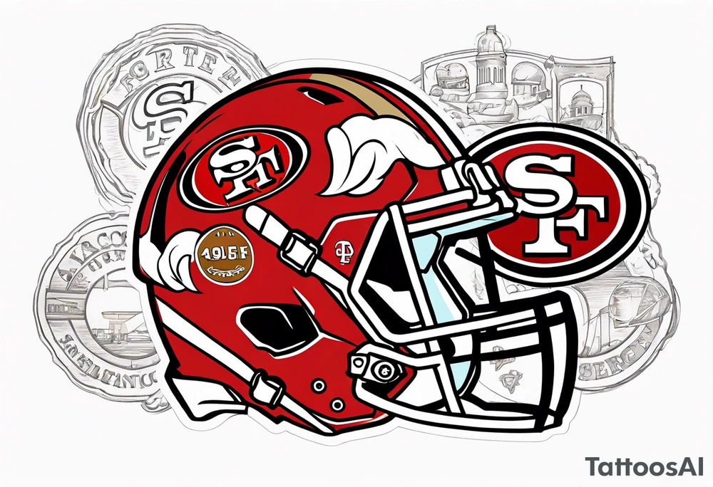 San Francisco 49er related American traditional tattoo idea