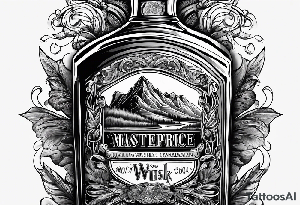 Canadian whiskey bottle tattoo idea