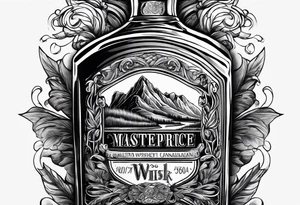 Canadian whiskey bottle tattoo idea