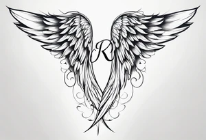 Imagine a pair of angel wings with a small halo above them. Below the wings, you could have the initials "K", "A", "S" in a flowing script, as if they’re gently floating beneath the wings. tattoo idea