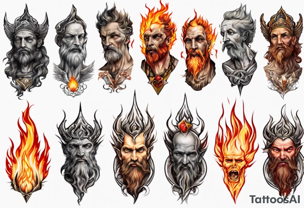God on fire tattoo idea