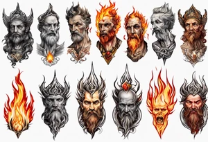 God on fire tattoo idea
