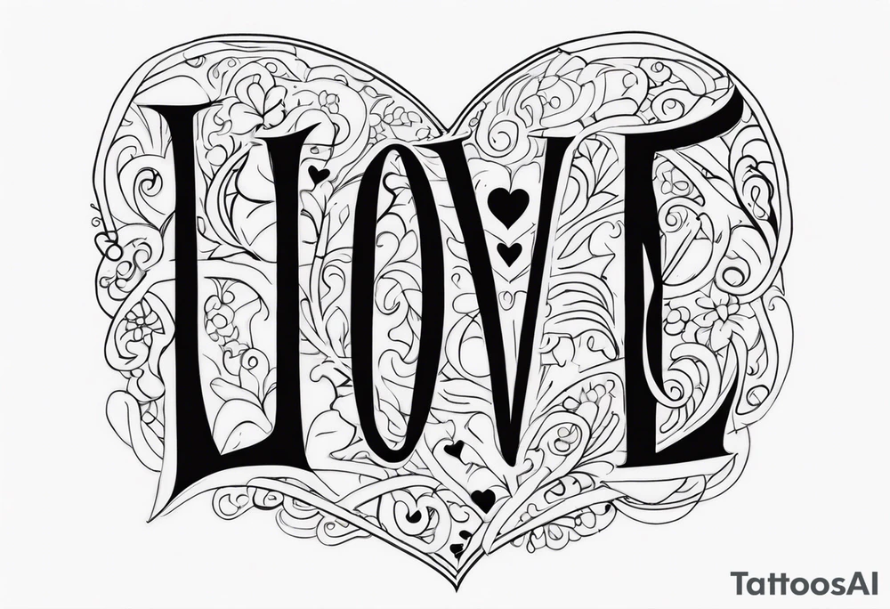 love text tattoo idea