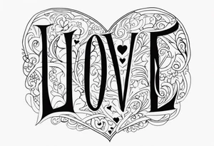 love text tattoo idea