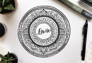 circle with written quote: "L a v i t a  è  c i ò  c h e  t i  a c c a d e  m e n t r e  s e i  i m p e g n a t o  a  f a r e  a l t r i  p r o g e t t i." tattoo idea