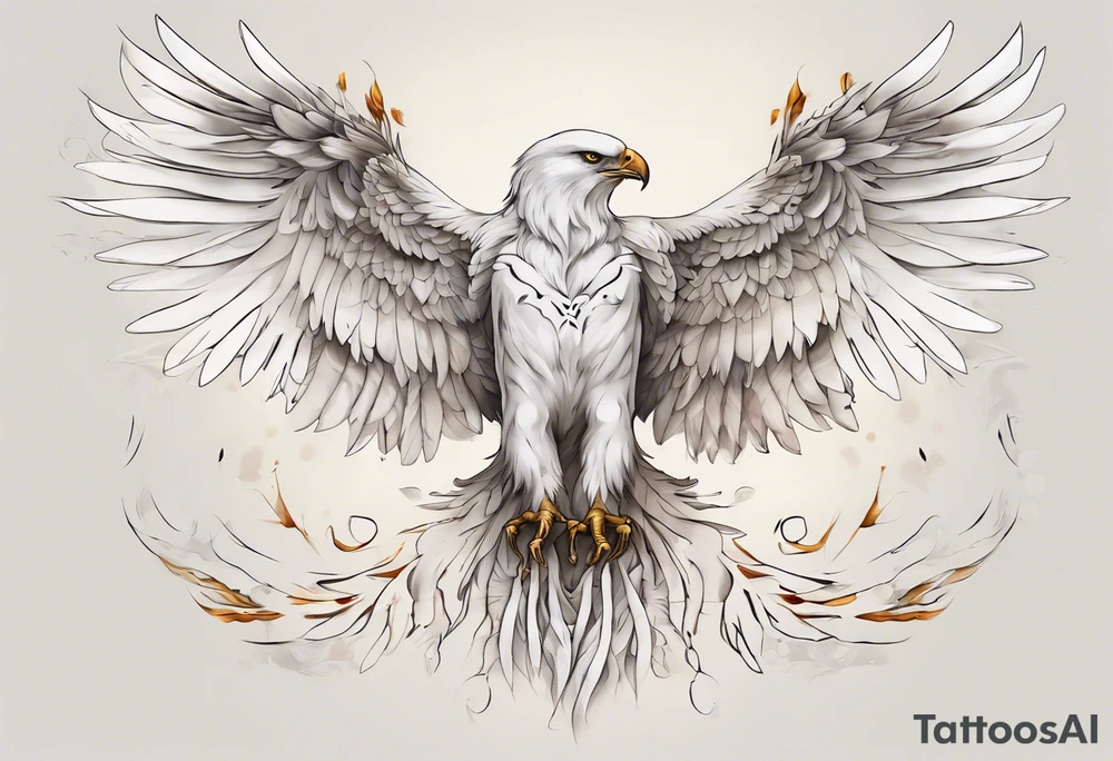 A spirit guide in the form of a white hawk tattoo idea
