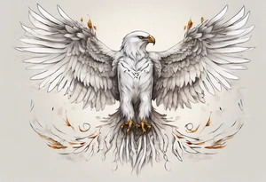 A spirit guide in the form of a white hawk tattoo idea