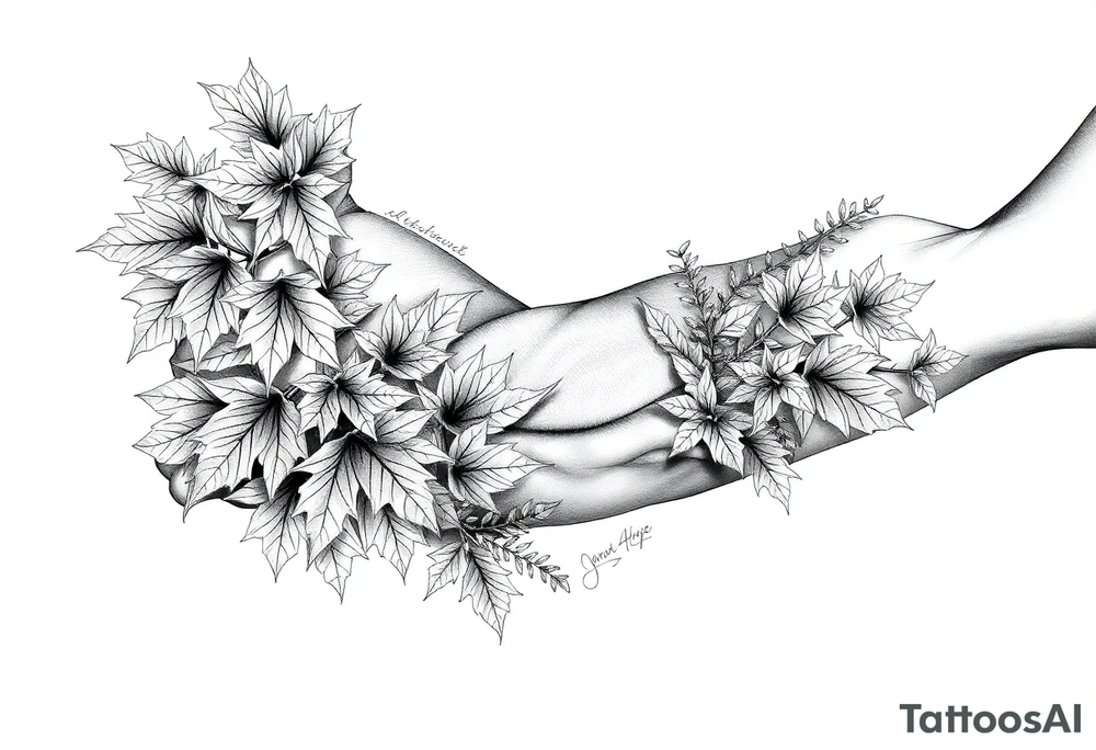 Maple leaves, juniper leaves, Blake, Kenya, Jacob, 49ers, Acura logo, gmc logo, Chrysler logo tattoo idea