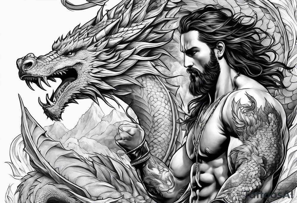 Jesus fighting a dragon tattoo idea