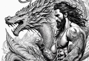 Jesus fighting a dragon tattoo idea