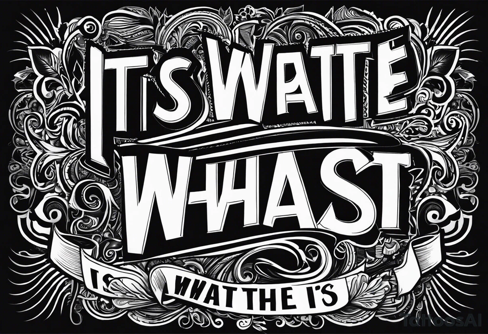 I want to write "It is what it is" in the most unique way tattoo idea