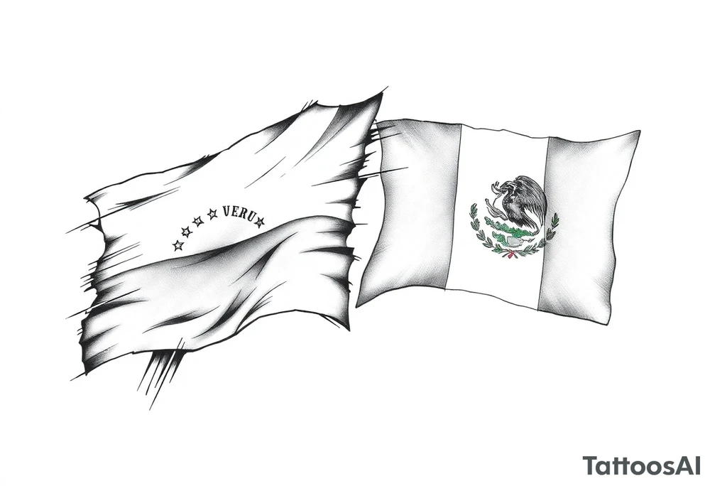 Venezuela and Mexican flag tattoo idea