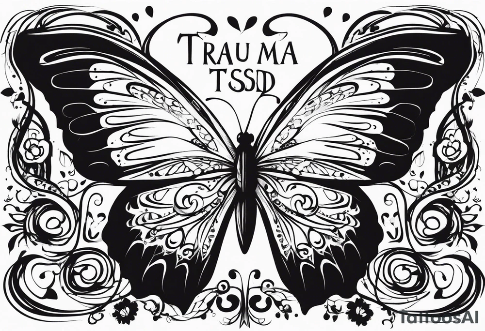 Trauma PTSD butterfly. 1.9.2023 I chose to live. tattoo idea