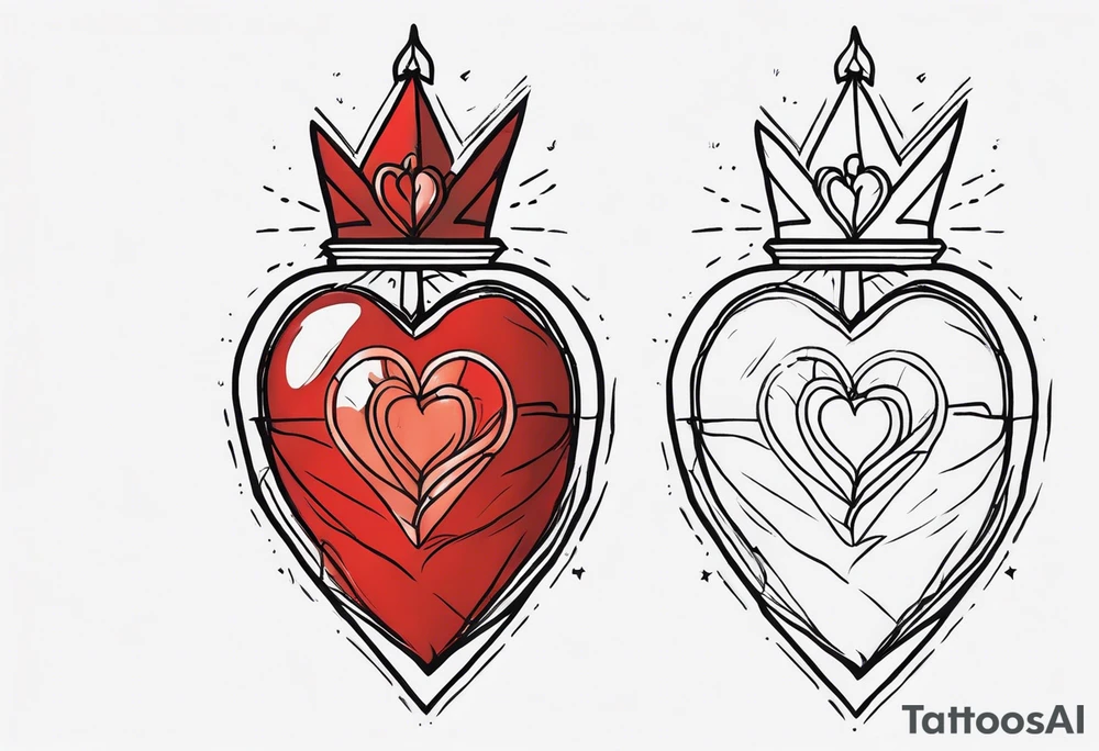 sacred heart of jesus  fine line tattoo idea
