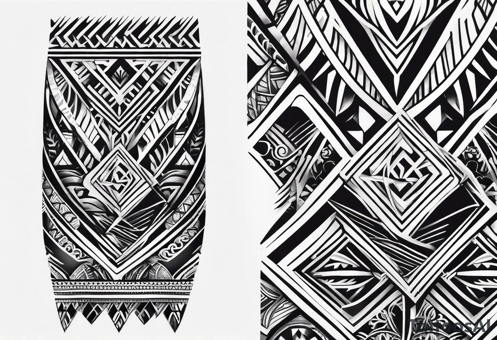 Polynesian tribal pattern forearm tattoo idea