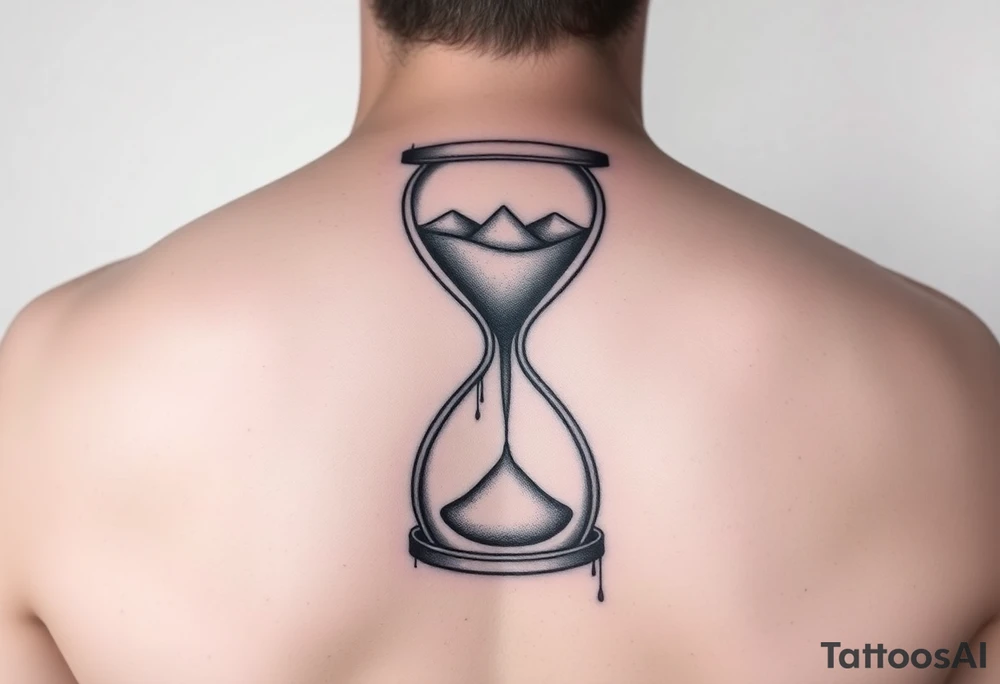 Simple but nice hourglass with trippy art details and a diamond or liquid tattoo idea