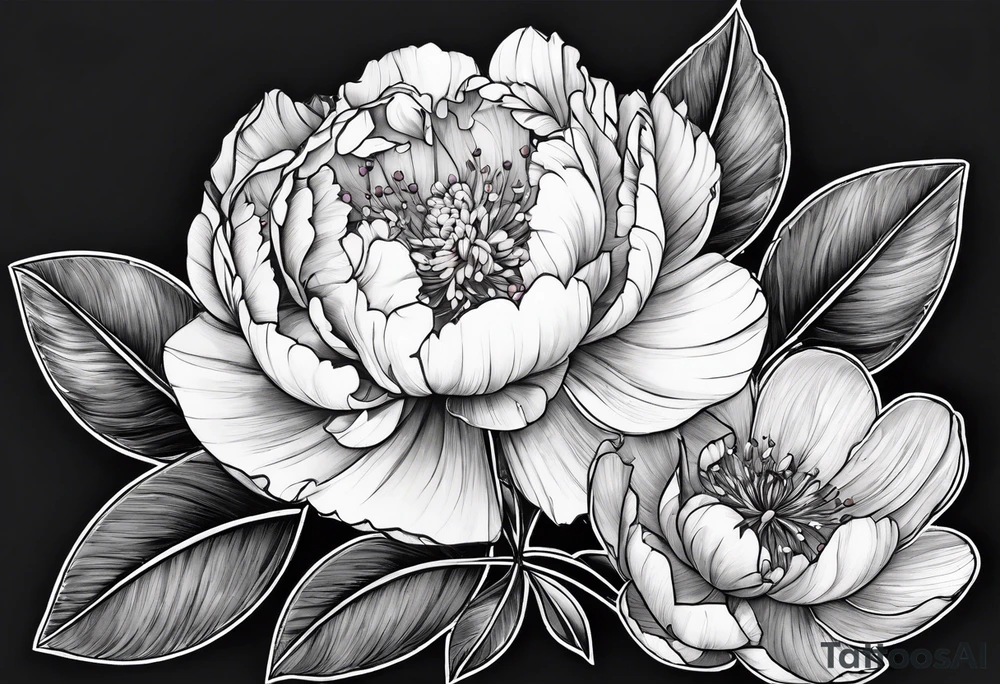 Triangle, peonies, lines, sun, thin lines, aesthetics, tattoo for girl tattoo idea