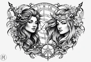 Zodiac Leo and sagittarius tattoo idea