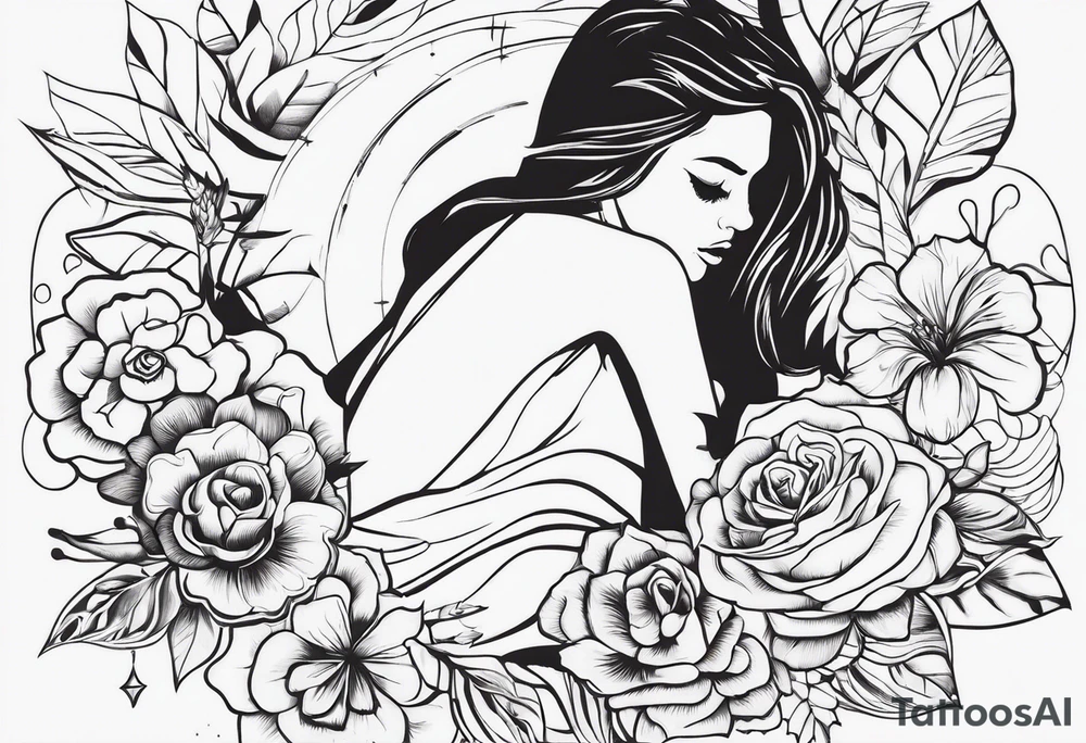 Слон со слоненком висящим на его хоботе tattoo idea