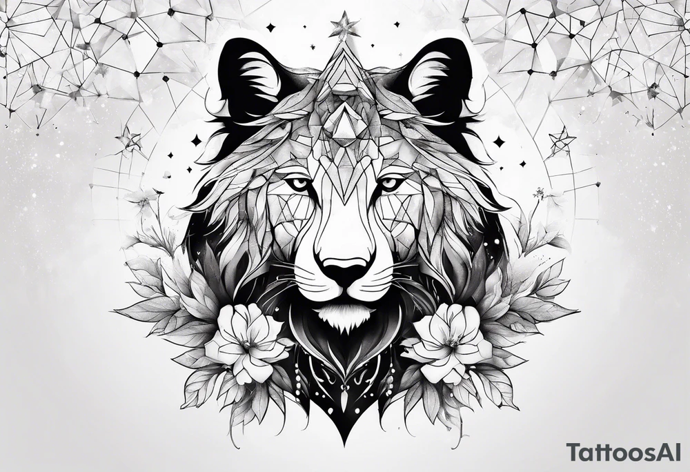 Constellation, animal snow , géométric , flower tattoo idea