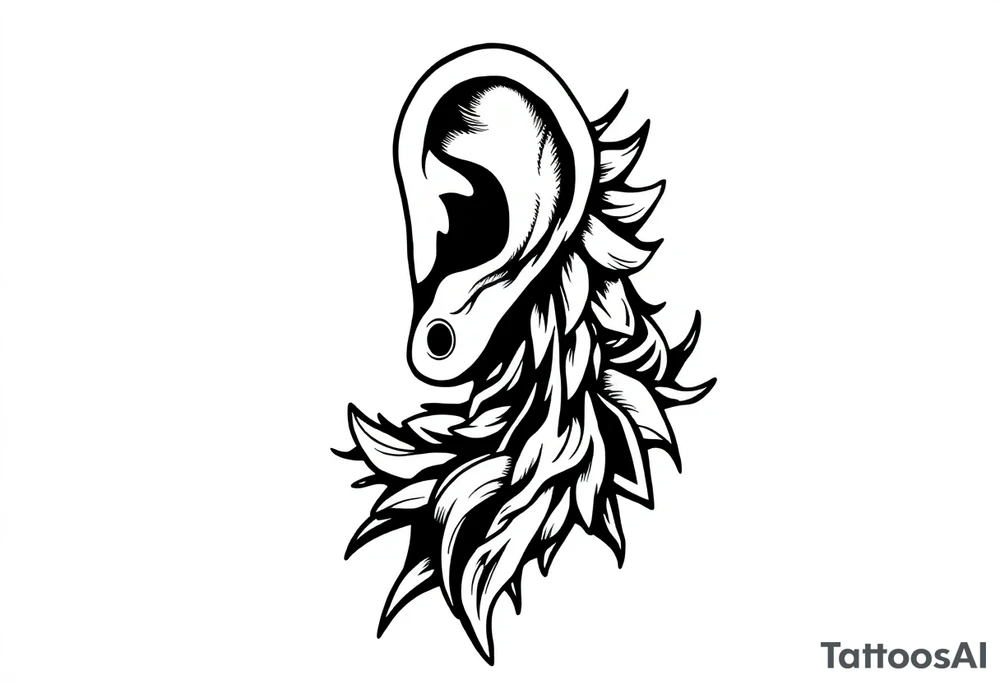 Prison Mexican tattoo idea behind the ear vertical tattoo idea