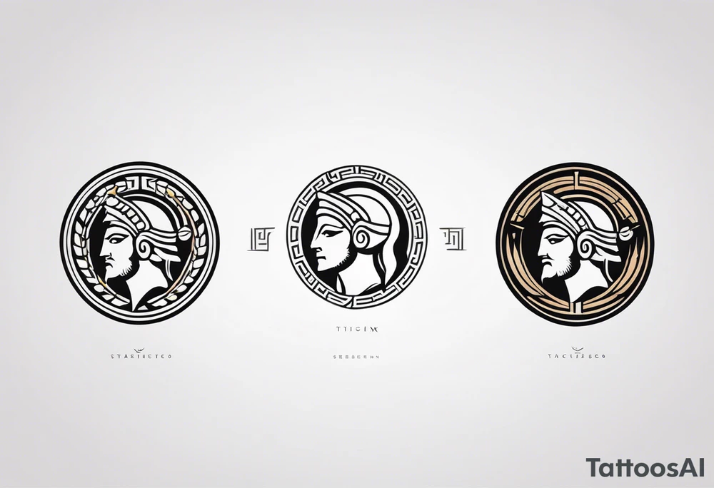 Ancient greek strength logo tattoo tattoo idea