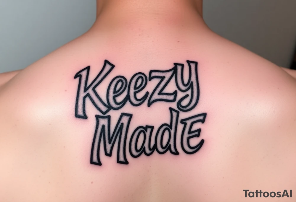 bubble style lettering as one  (KeezY MadE) tattoo idea