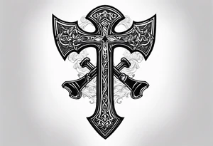 The symbol of Matthias a open Bible and a battle Axe tattoo idea