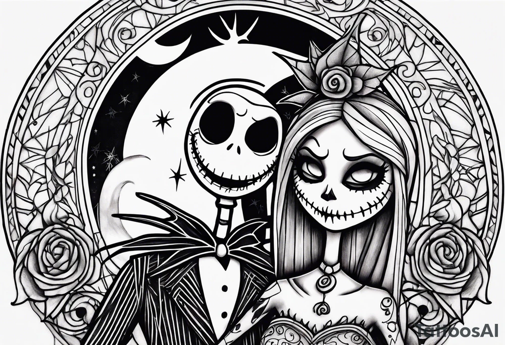 Nightmare before Christmas jack and sally tattoo idea